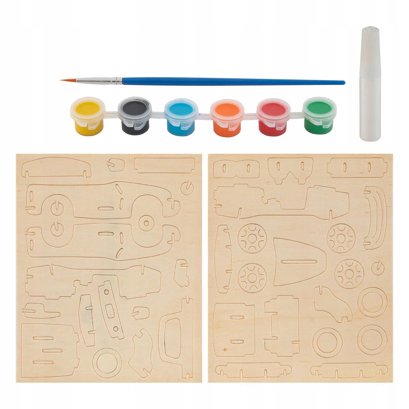 Zestaw farb i pędzel do malowania