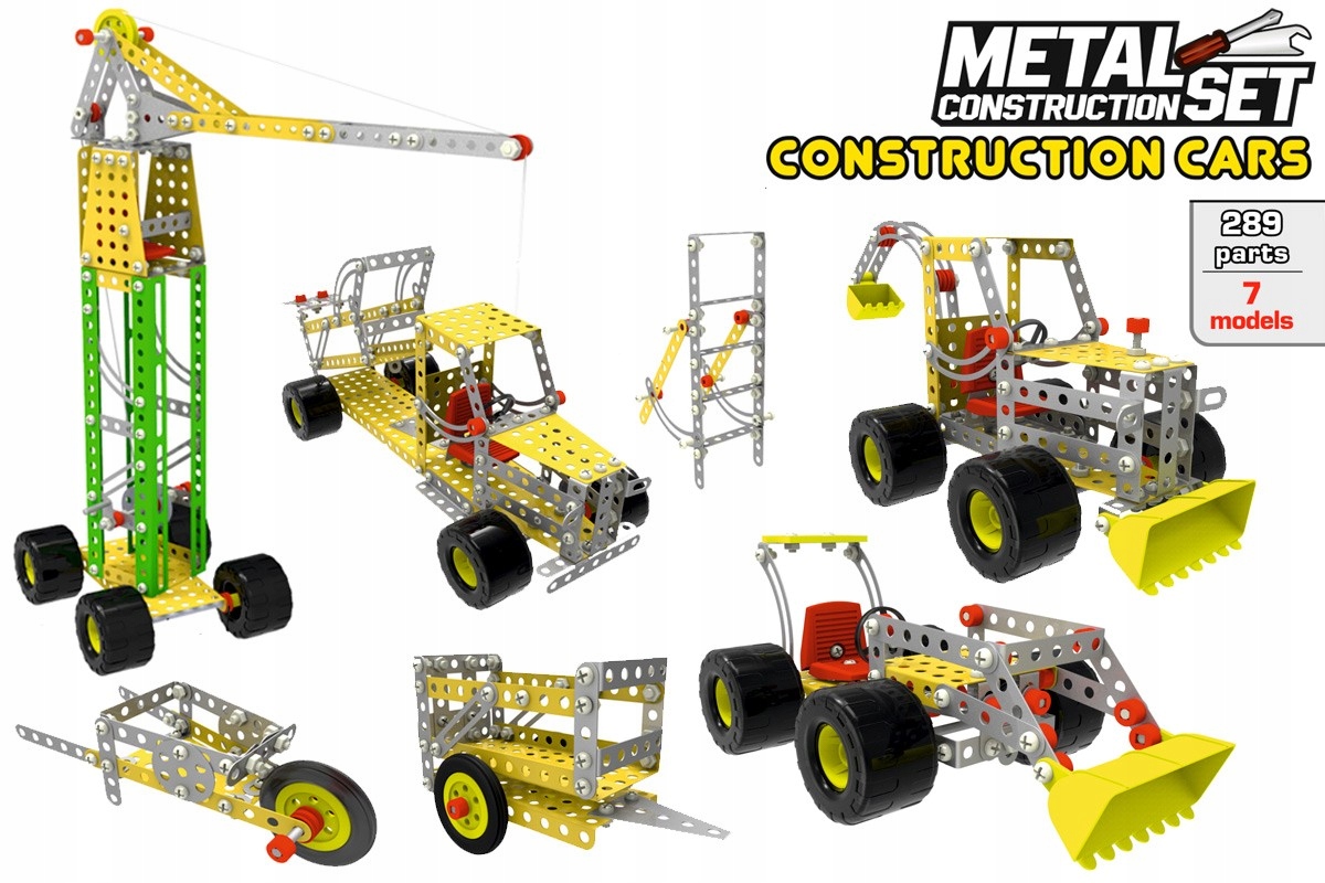 Różnorodność modeli – Zbuduj 7 unikalnych pojazdów budowlanych