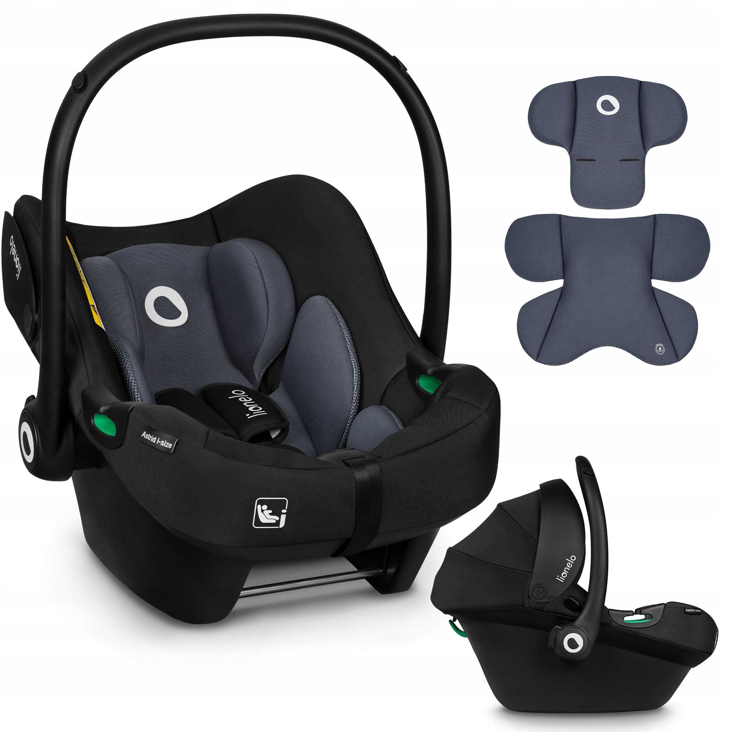 Lionelo Astrid i-Size fotelik samochodowy 0-13 kg Black Grey – Bezpieczna podróż dla Twojego dziecka