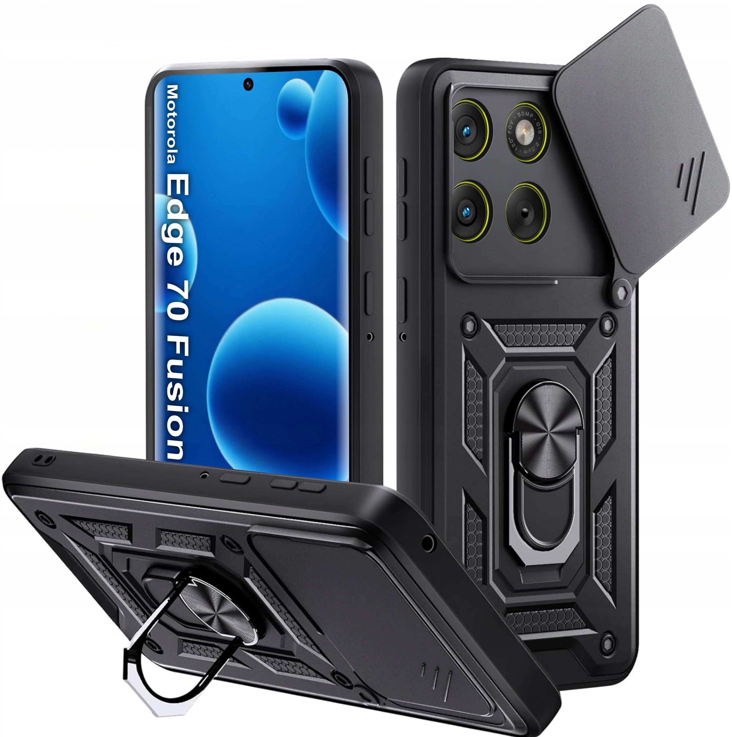 Etui pancerne czarne Slide do Motorola Edge 70 Fusion – Niezawodna ochrona Twojego smartfona