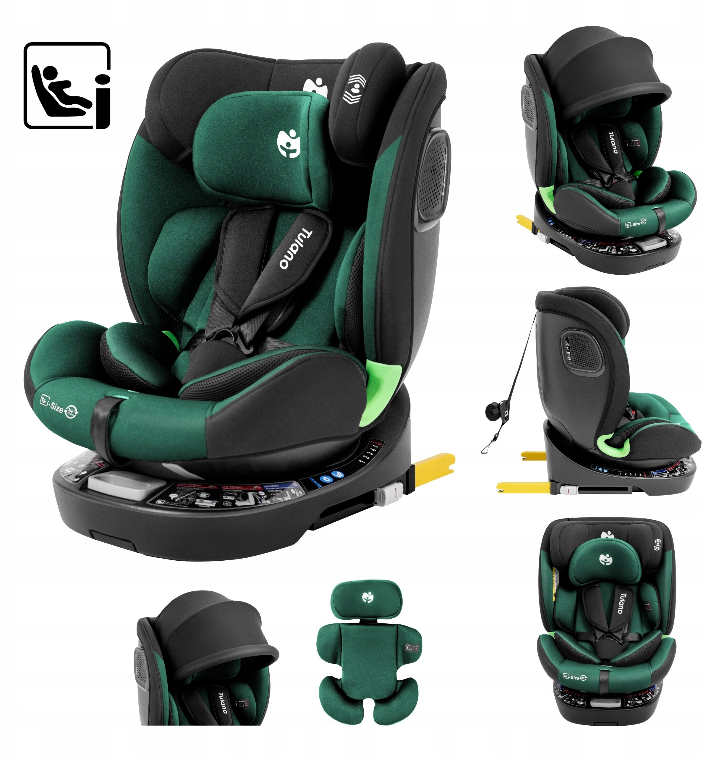 Obrotowy Loom 35 Black Green* – Bezpieczeństwo i komfort dla Twojego dziecka