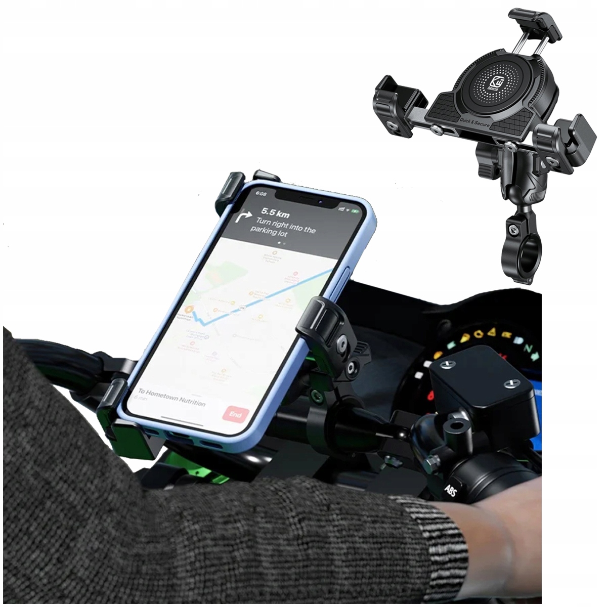 Uchwyt motocyklowy Kewig z ładowarką indukcyjną QI 15W USB-C – Idealne rozwiązanie dla motocyklistów