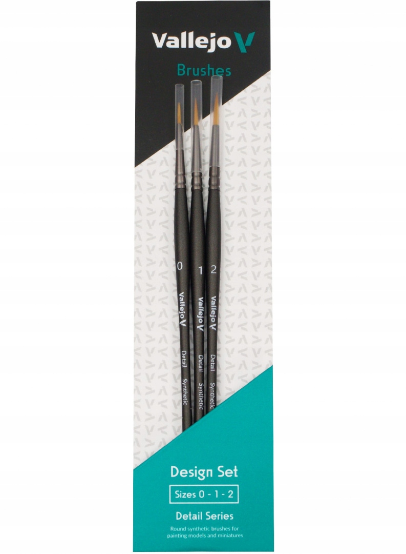 Winsor & Newton Zestaw Pędzli Design z włosia syntetycznego (rozmiary 0, 1, 2)