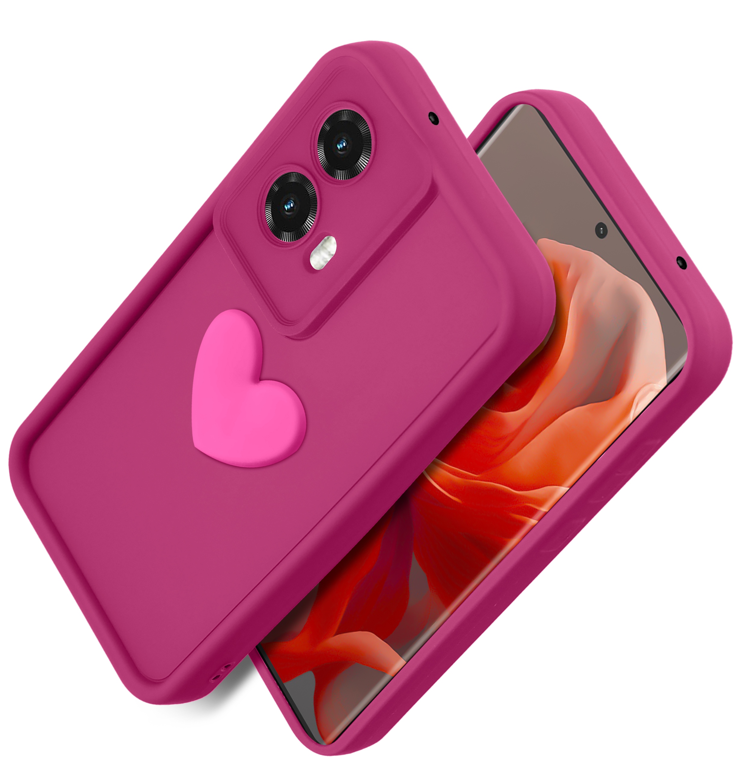 Etui do Motorola Moto G85 5G silikonowe MATOWE serce – Ochrona i styl w jednym