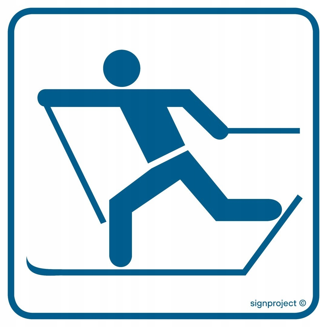 Znak RC013 - Trasa biegów narciarskich 150x150 mm – Idealne oznakowanie dla narciarzy