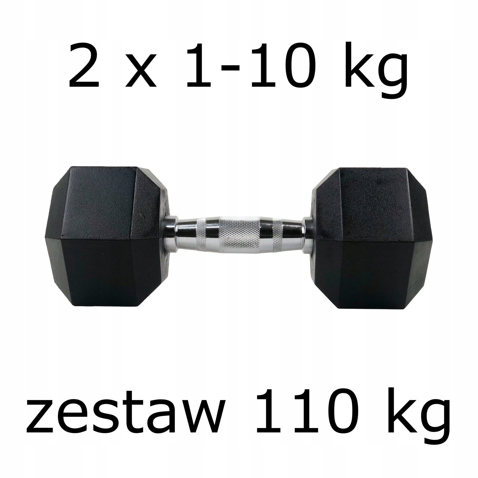 Zestaw hantli hex UNDERFIT 2 x 1-10 kg (110 kg) – Idealny do treningu siłowego