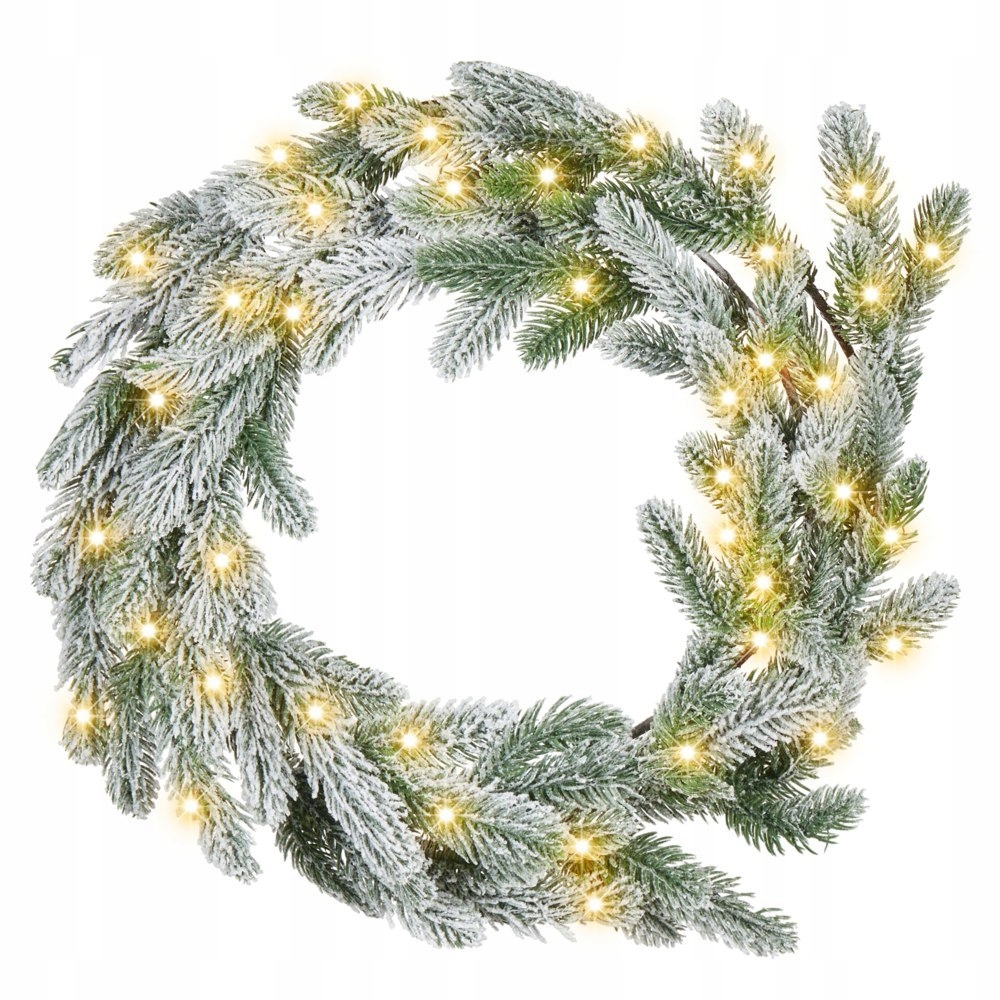 Dekoracyjny wieniec świąteczny ze światełkami 45 cm zielony ALBINI Lumarko