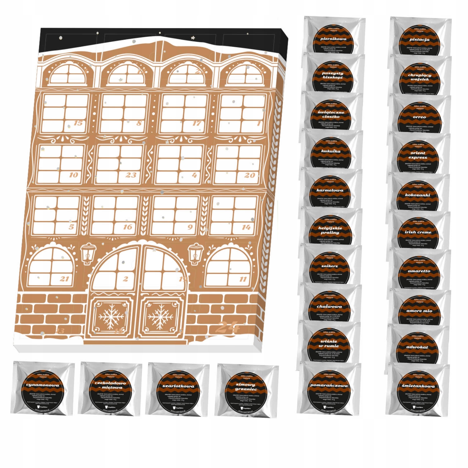 24 różne smaki świeżo mielonej kawy Arabica