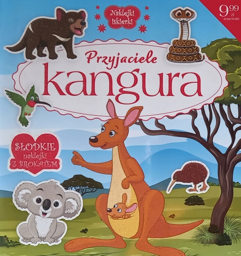 Naklejki iskierki z brokatem. Przyjaciele Kangura – Radość i zabawa dla dzieci