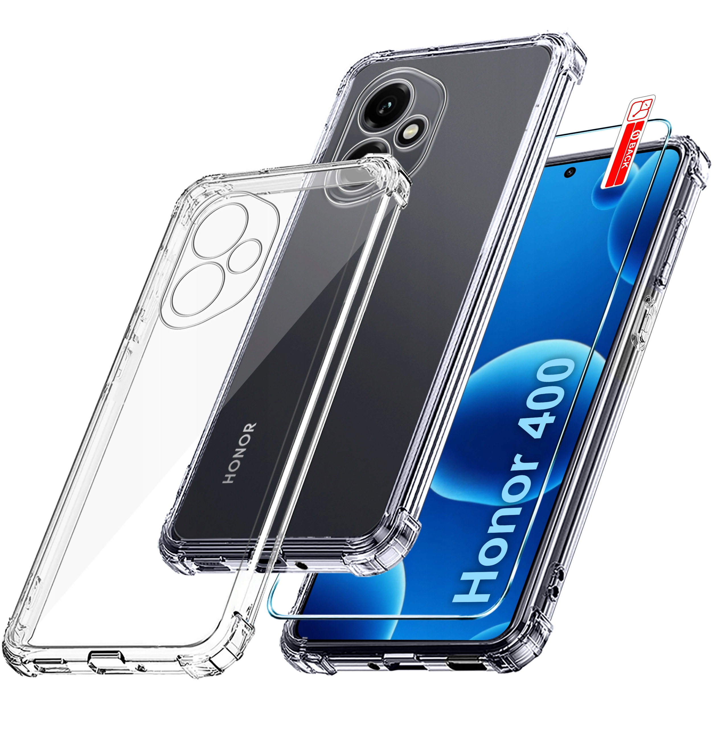 Etui do Honor 400 PANCERNE CASE SILICON GUMOWE SLIM + SZKŁO 9H – Ochrona i styl w jednym