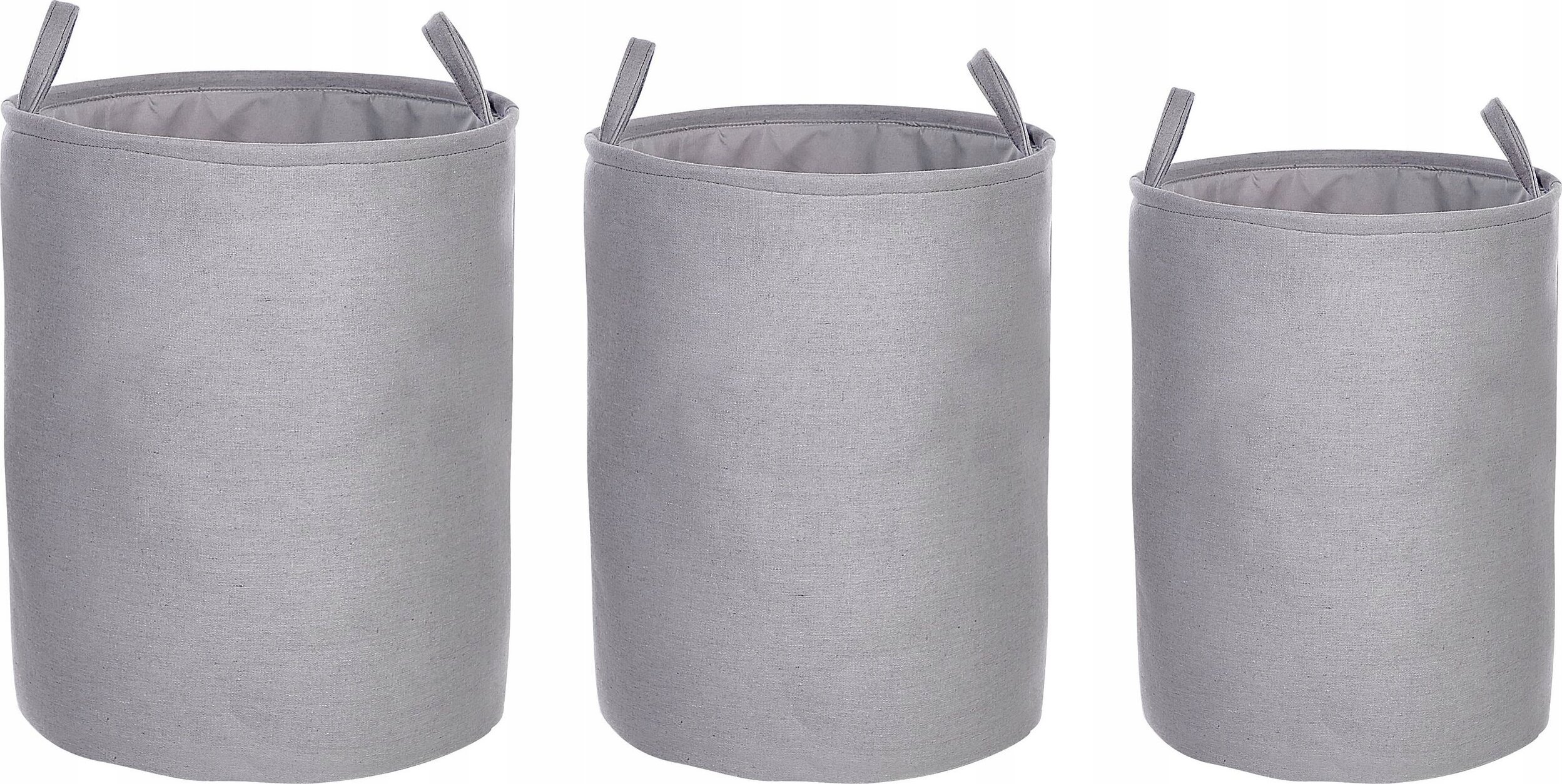 Zestaw 3 koszy tekstylnych szary ARCHA – Idealne rozwiązanie do przechowywania