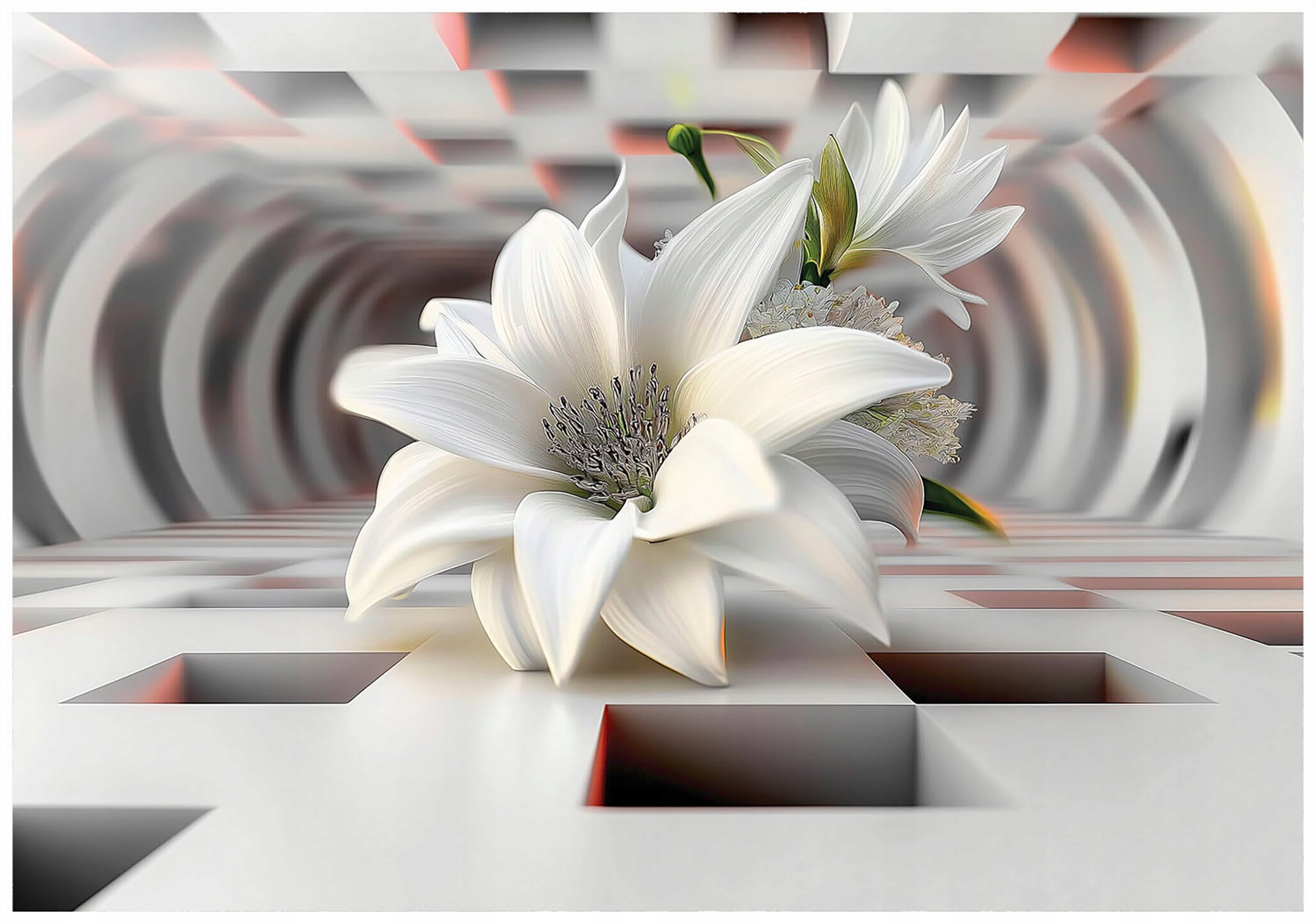 Fototapeta Kwiaty 3D Abstrakcja Sypialnia Salon Tapeta Flizelina 200x140 – Nowoczesna dekoracja wnętrz