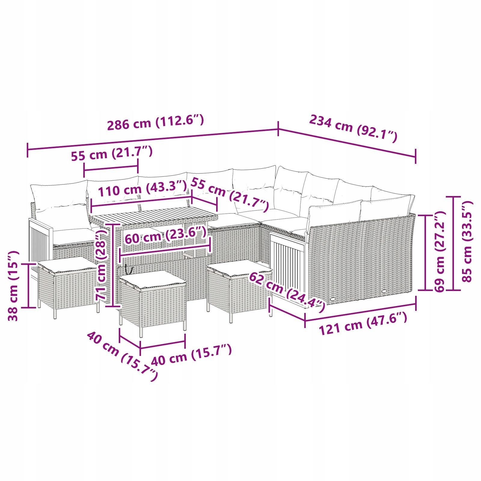 Łatwe czyszczenie dzięki zamkom w poduszkach