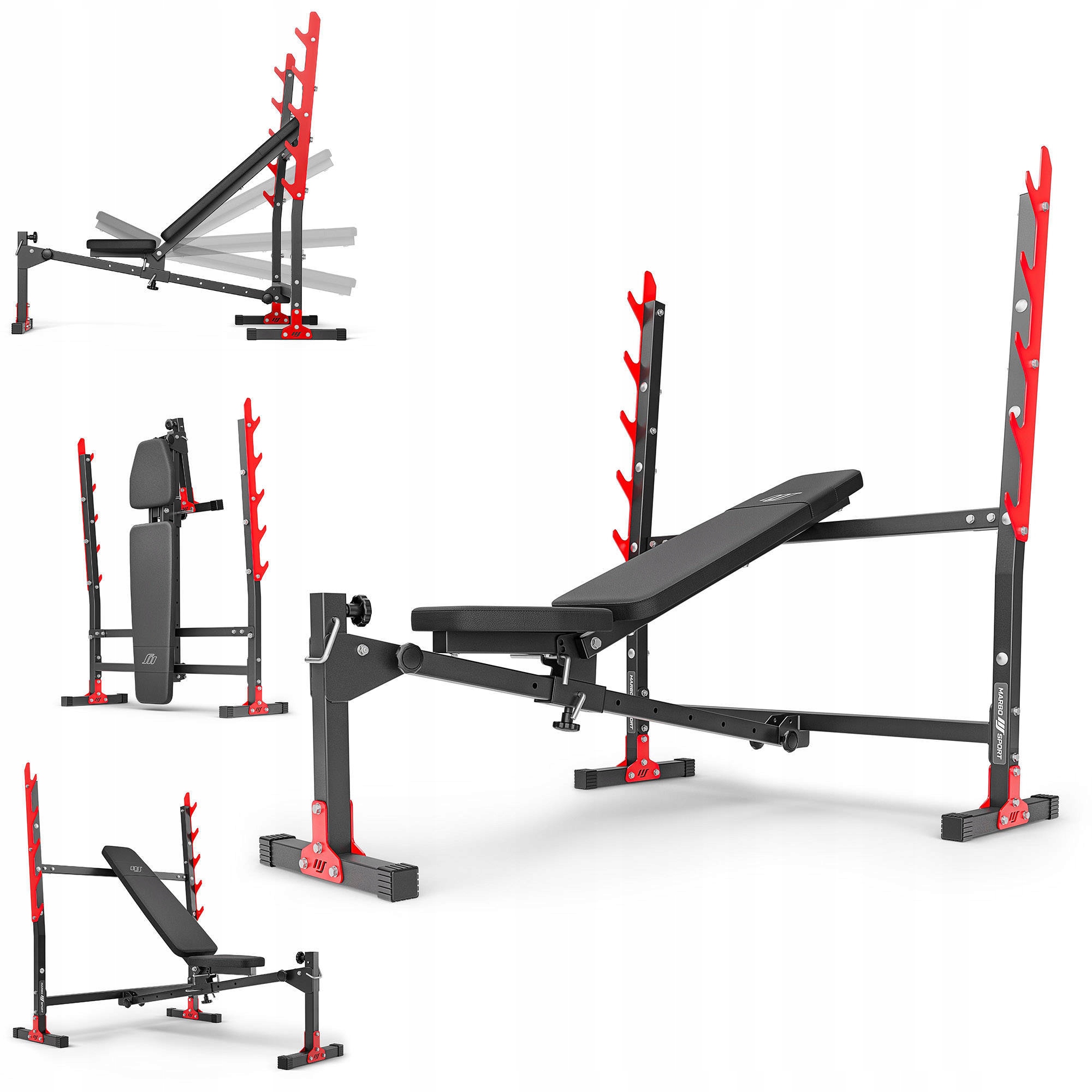 Ławka regulowana ze zintegrowanymi stojakami MH-L107 2.0 - Marbo Sport