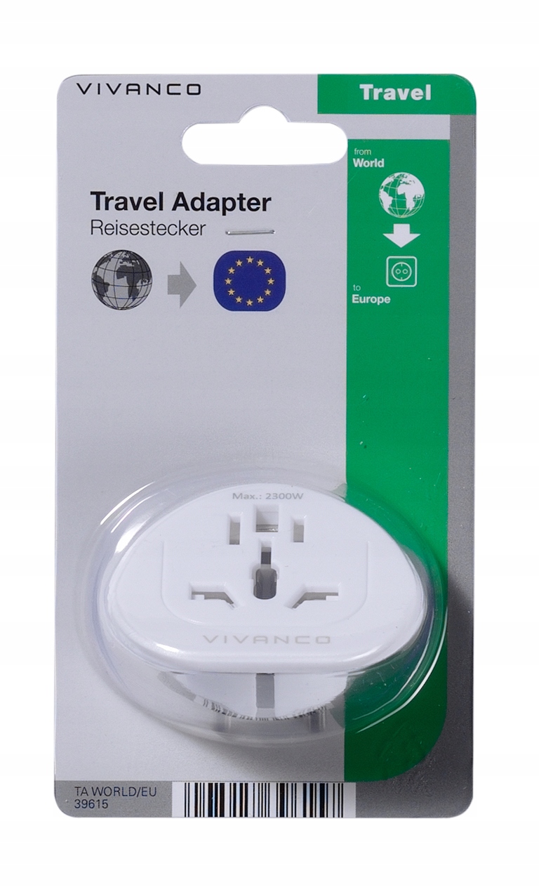 Adapter podróżny Vivanco World-EU (39615) – Twoje rozwiązanie na międzynarodowe podróże
