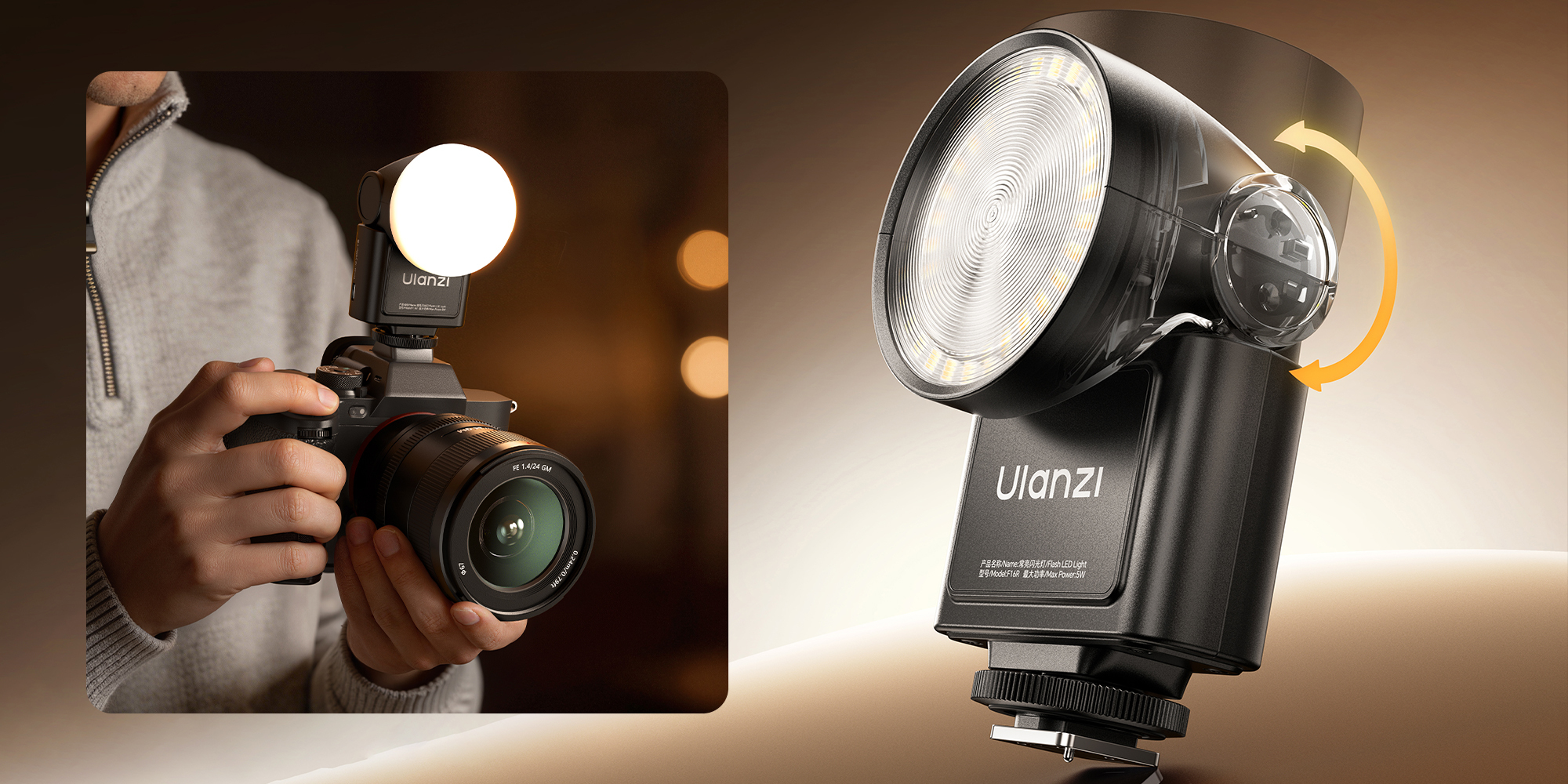 width=100% Lampa błyskowa Ulanzi F16R