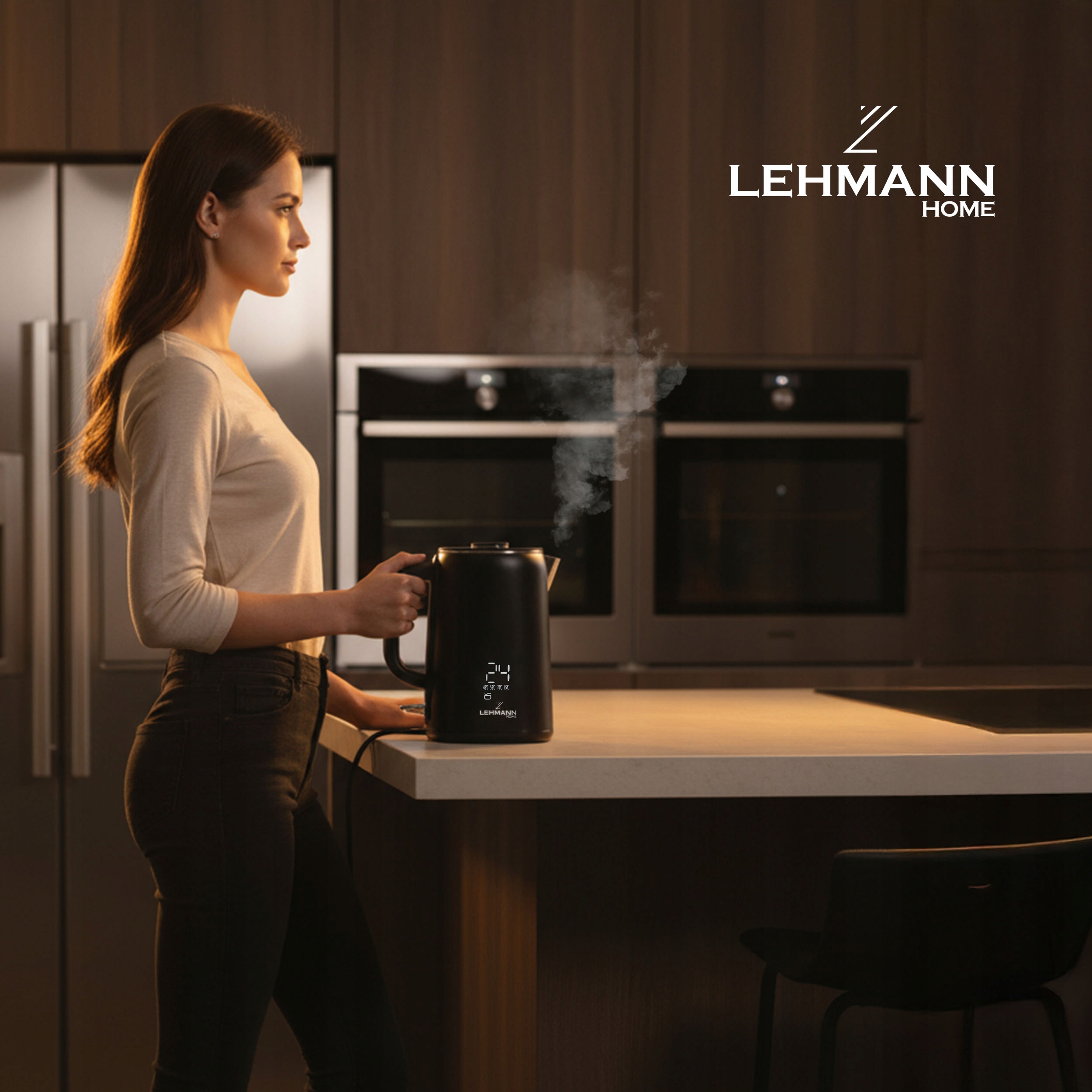 CZAJNIK ELEKTRYCZNY BEZPRZEWODOWY REGULACJA DOTYKOWY WYŚWIETLACZ LED 1,7L Szerokość produktu 21 cm