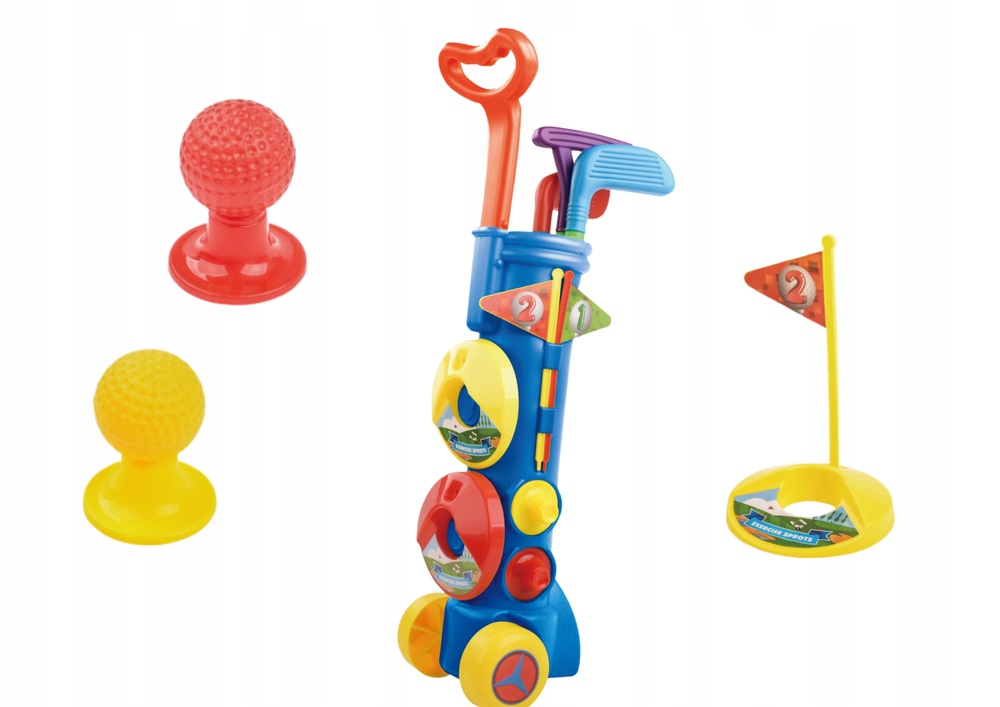 Duży Zestaw Do Gry W Golfa Mini Golf + Wózek Golfowy – Aktywna zabawa dla dzieci