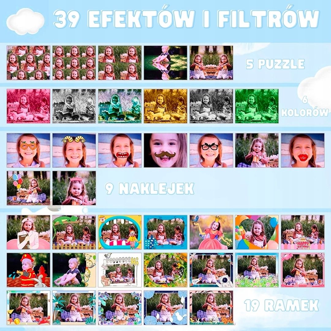 APARAT DLA DZIECI KAMERA ZABAWKA 40Mpx +KARTA 32GB Jakość video 1080p
