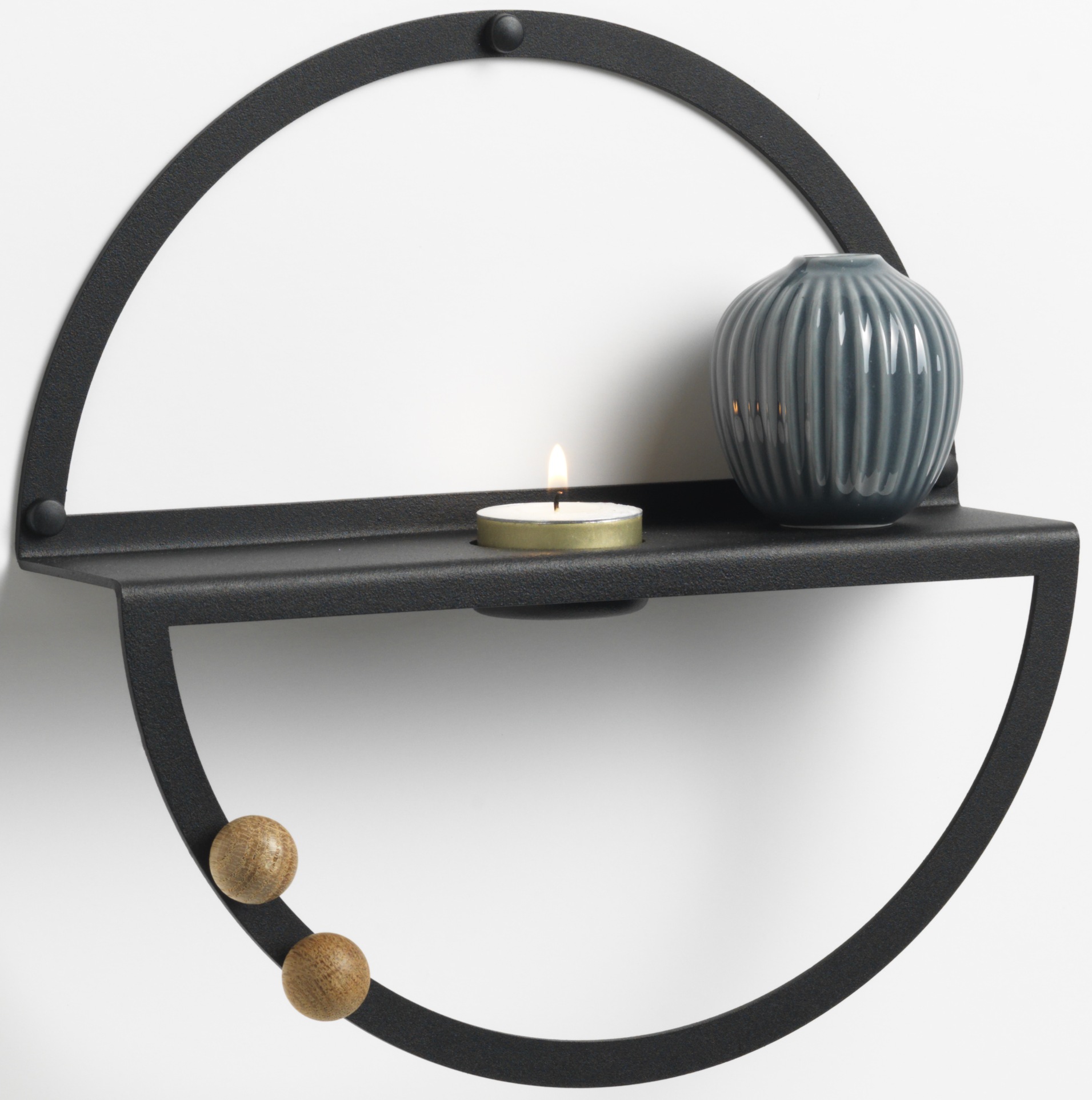 Okrągła półka ze świecznikiem Circle Tealight – Elegancja w minimalistycznym stylu
