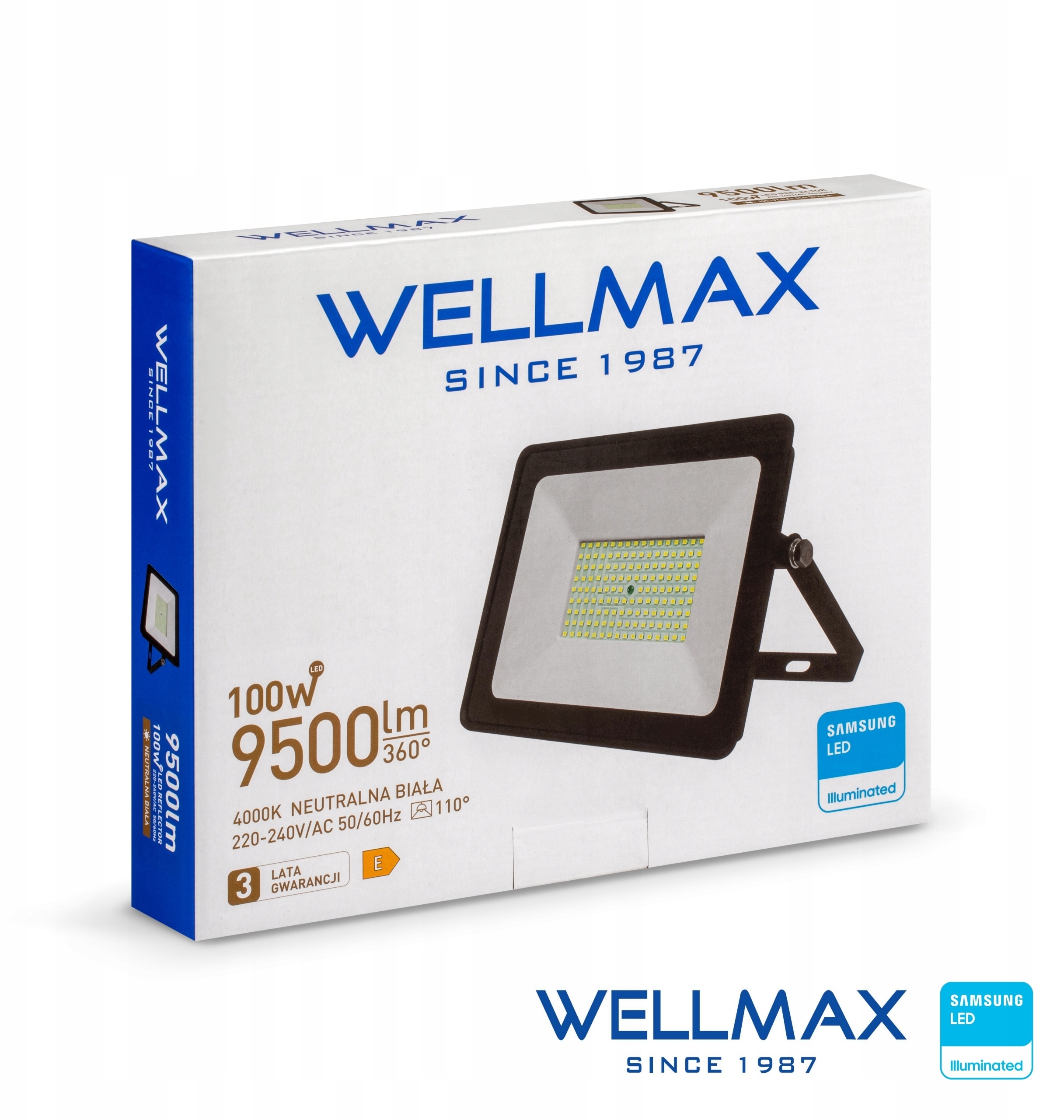 Naświetlacz LED WELLMAX 100W 9500lm – Doskonałe oświetlenie dla Twojego domu