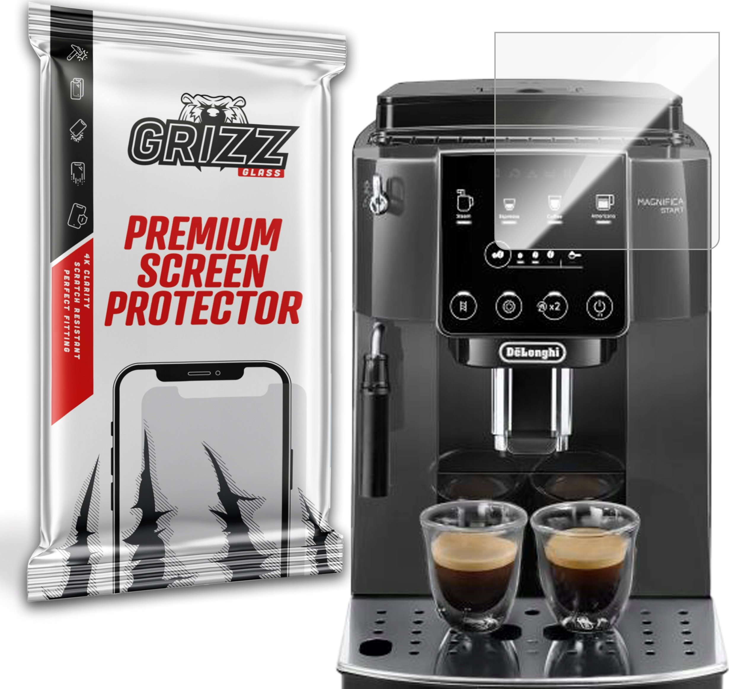 GrizzGlass Szkło hybrydowe GrizzGlass HybridGlass do DeLonghi ECAM 220.61.W – Ochrona i funkcjonalność w jednym