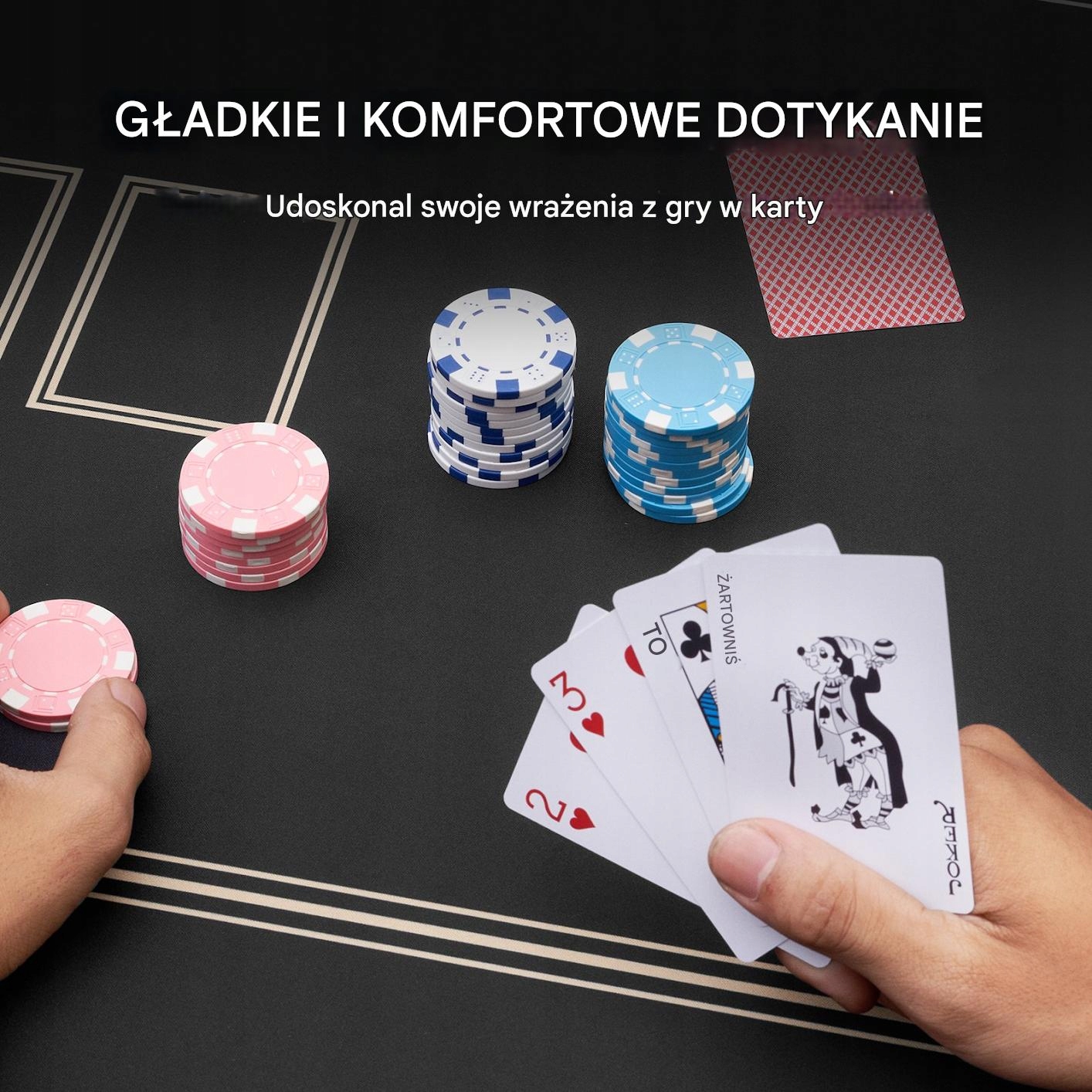 Przeznaczenie dla 6-8 graczy – Doskonała do pokera i blackjacka
