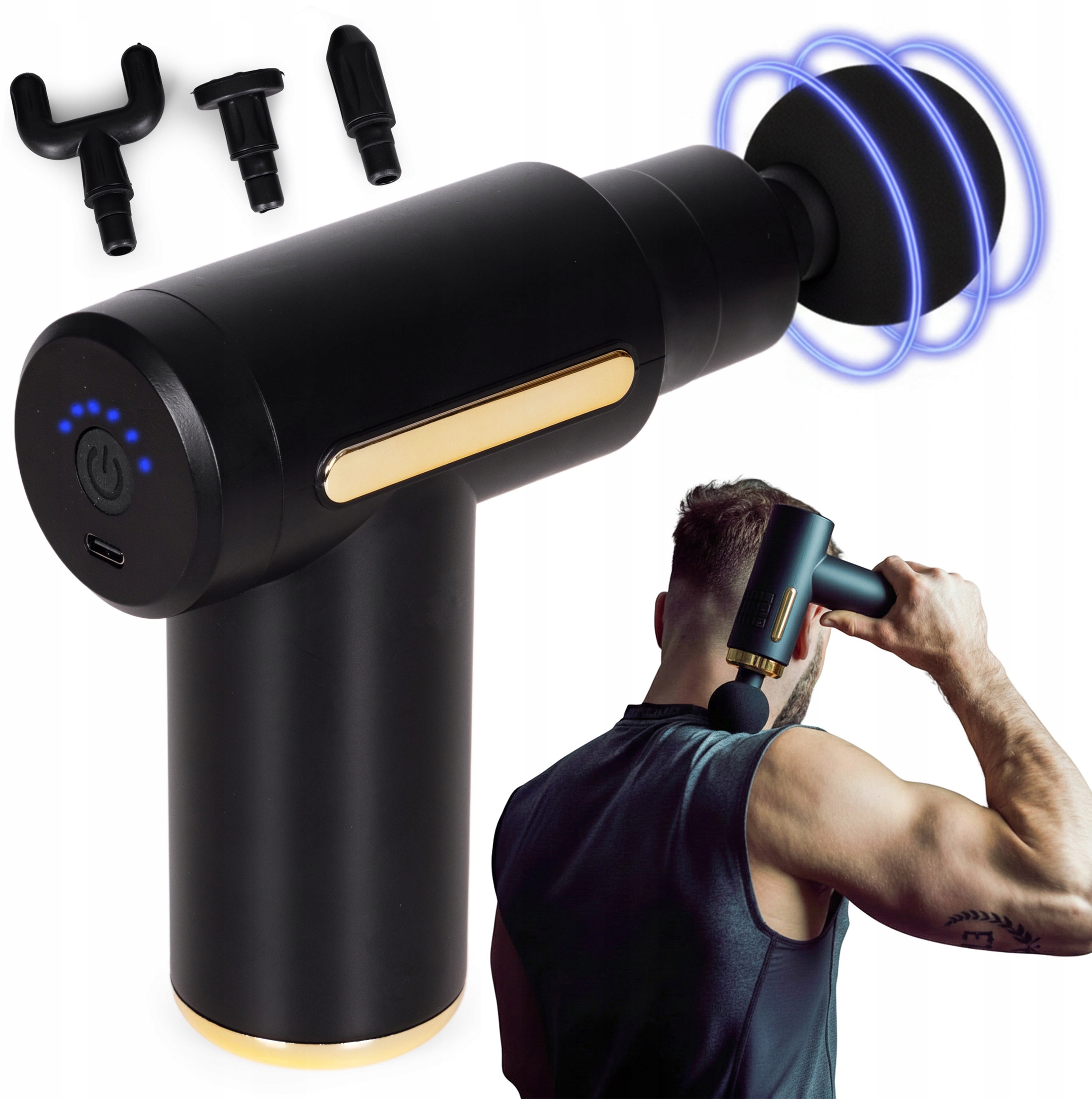 Pistolet do masażu ModernHome 6-stopniowy z ładowaniem USB – Twoje wsparcie w regeneracji