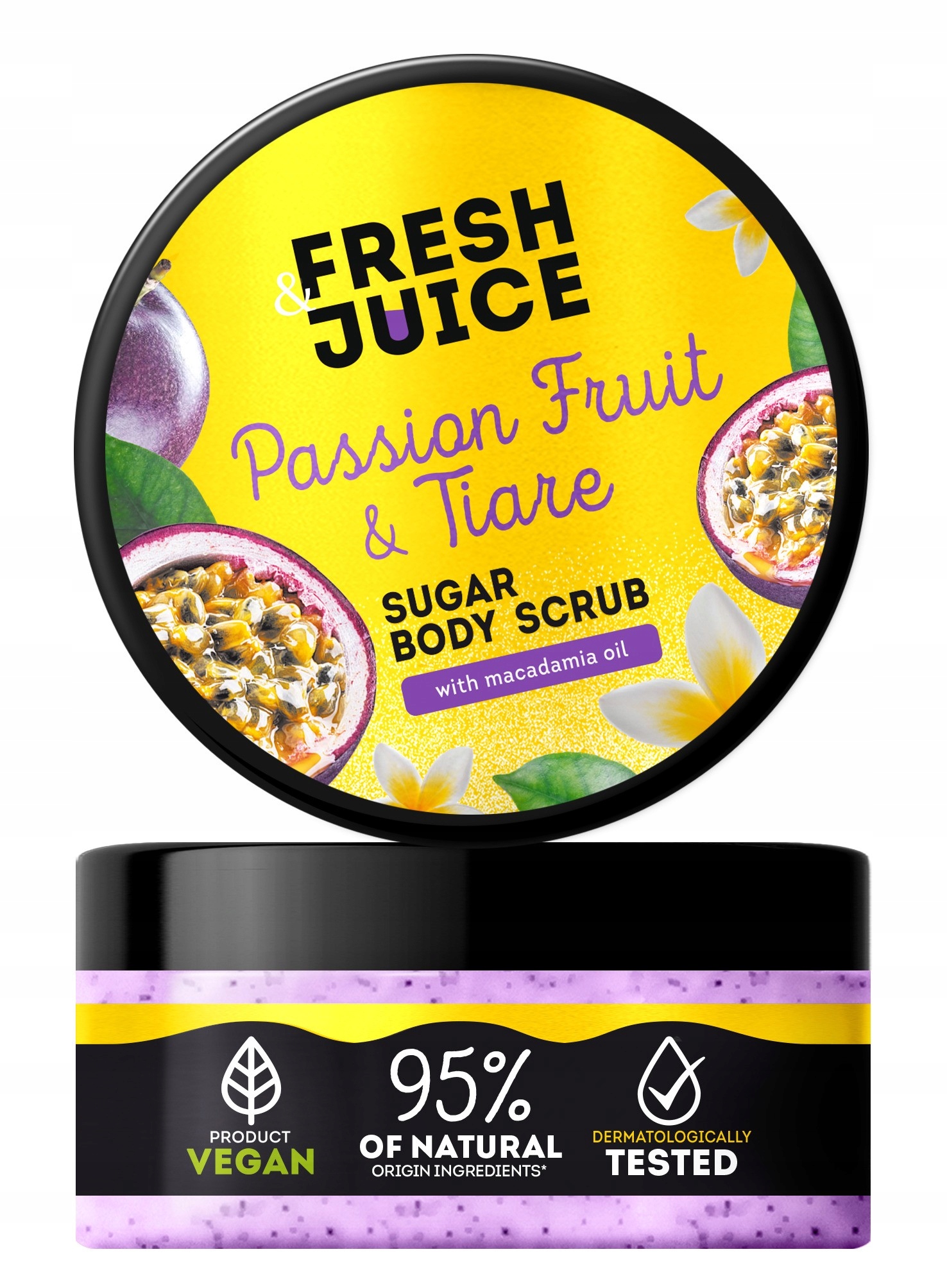 ELFA PHARM Fresh Juice Cukrowy peeling do ciała Marakuja i Tiare 200 ml – Tropikalna pielęgnacja dla Twojej skóry