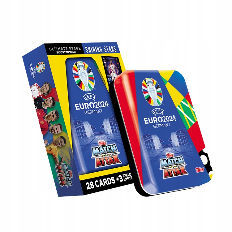 TOPPS MATCH ATTAX - EUROS BOOSTER TIN (MAEUR24-2405) – Kolekcjonerska puszka dla fanów piłki nożnej