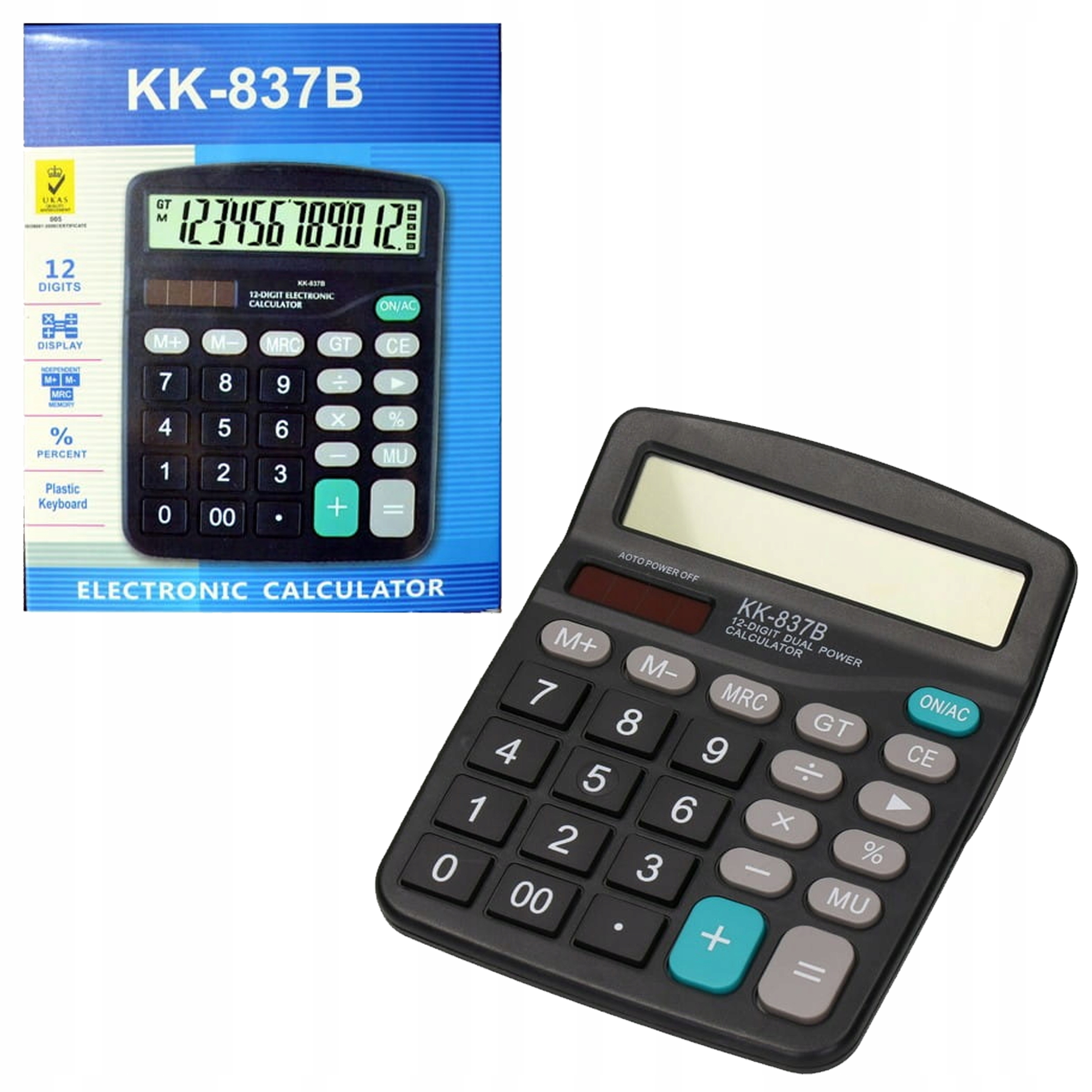 Wymiary i waga kalkulatora KK-837B