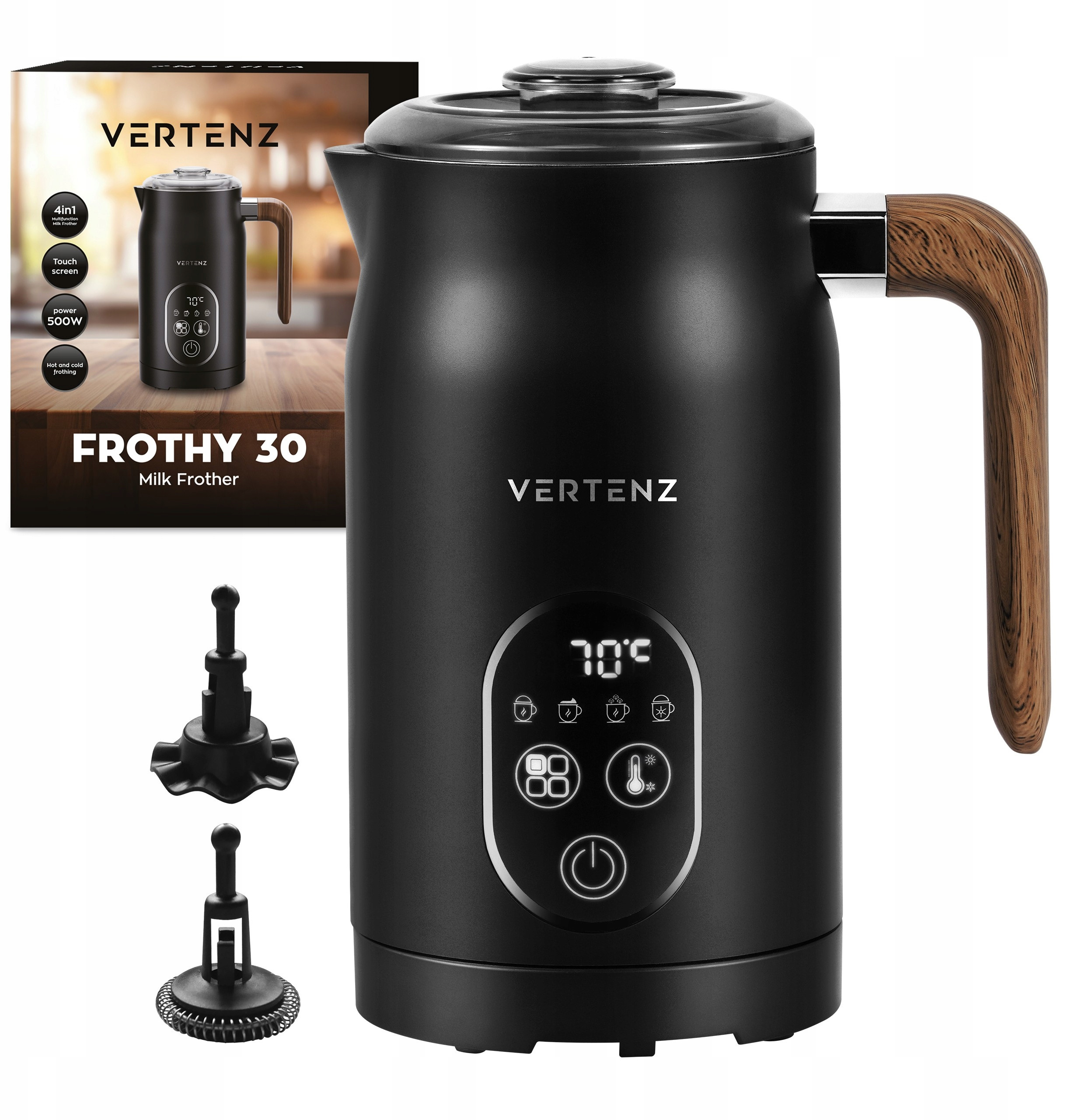 Spieniacz do mleka 4W1 Vertenz Frothy 30 – Idealny do Twojej Kuchni