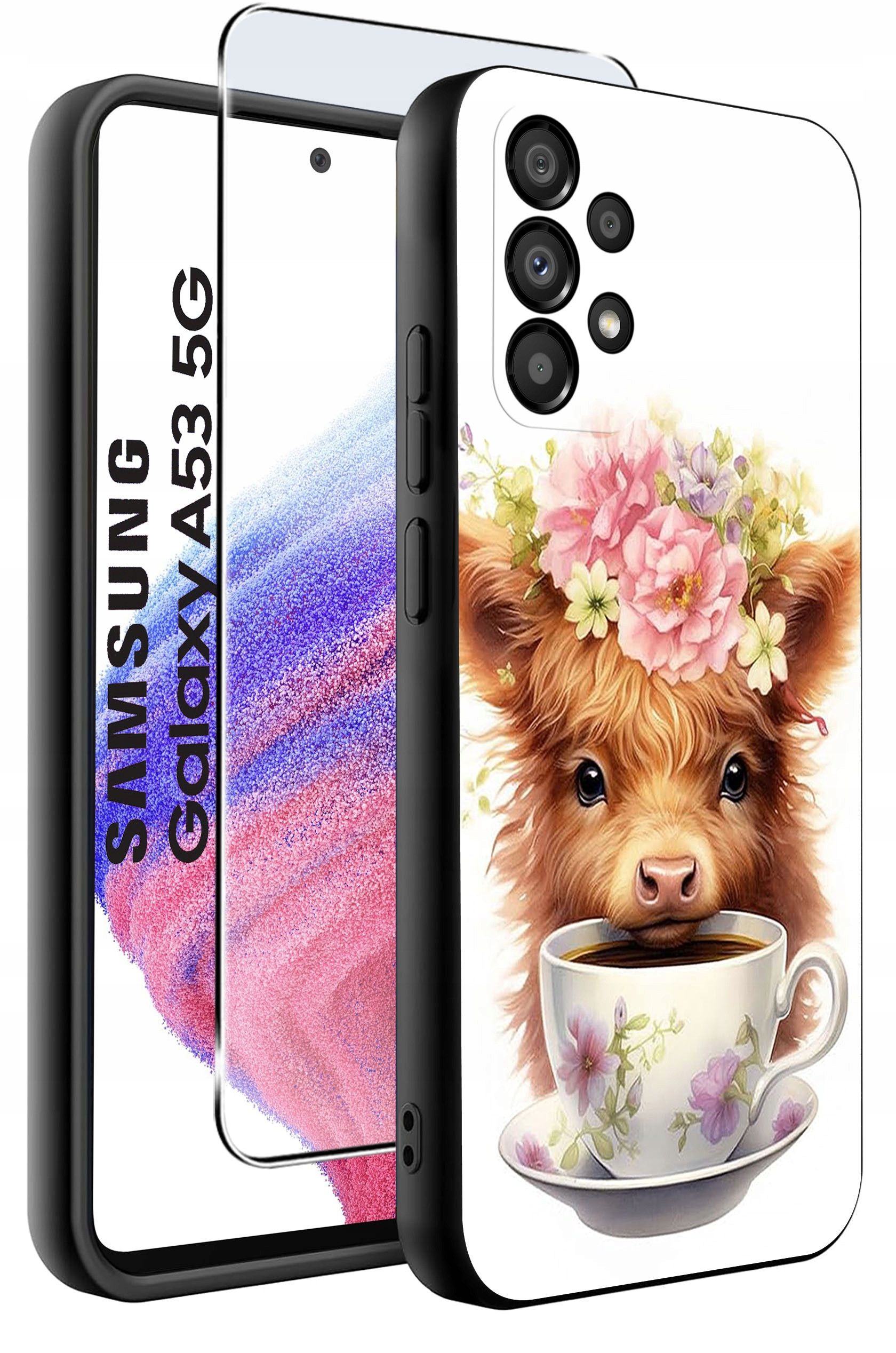 Etui do Samsung Galaxy A53 5G WZORY | Silikonowe Matt Case + Szkło Hartowane 9H – Ochrona i styl w jednym