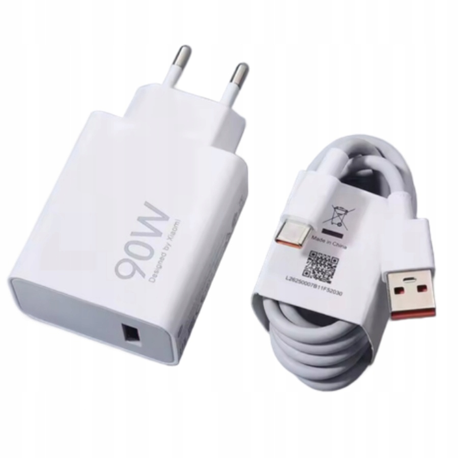 Ładowarka 90W + kabel USB-A do USB-C (1m) – Szybkie ładowanie dla Twojego Xiaomi/POCO/Redmi