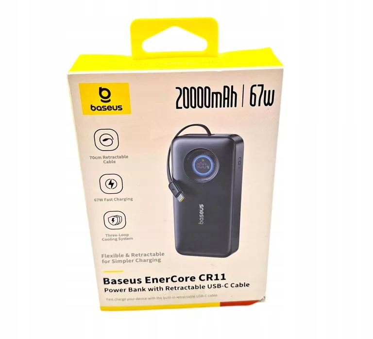 PowerBank LiPo 20000mAh 67W Baseus EnerCore CR11 – Twoje źródło energii w podróży