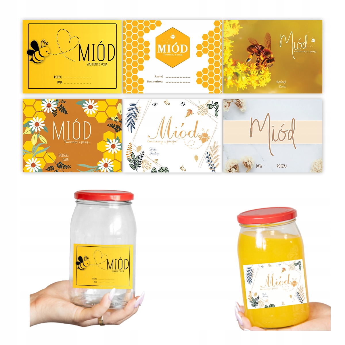 10X Etykiety do miodu – Idealne naklejki na słoiki z miodem