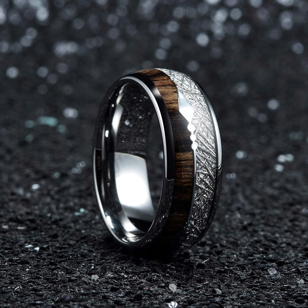 Obrączka PIERŚCIEŃ Sygnet SREBRNY Stal Drewno 241 – Elegancja i styl na każdą okazję