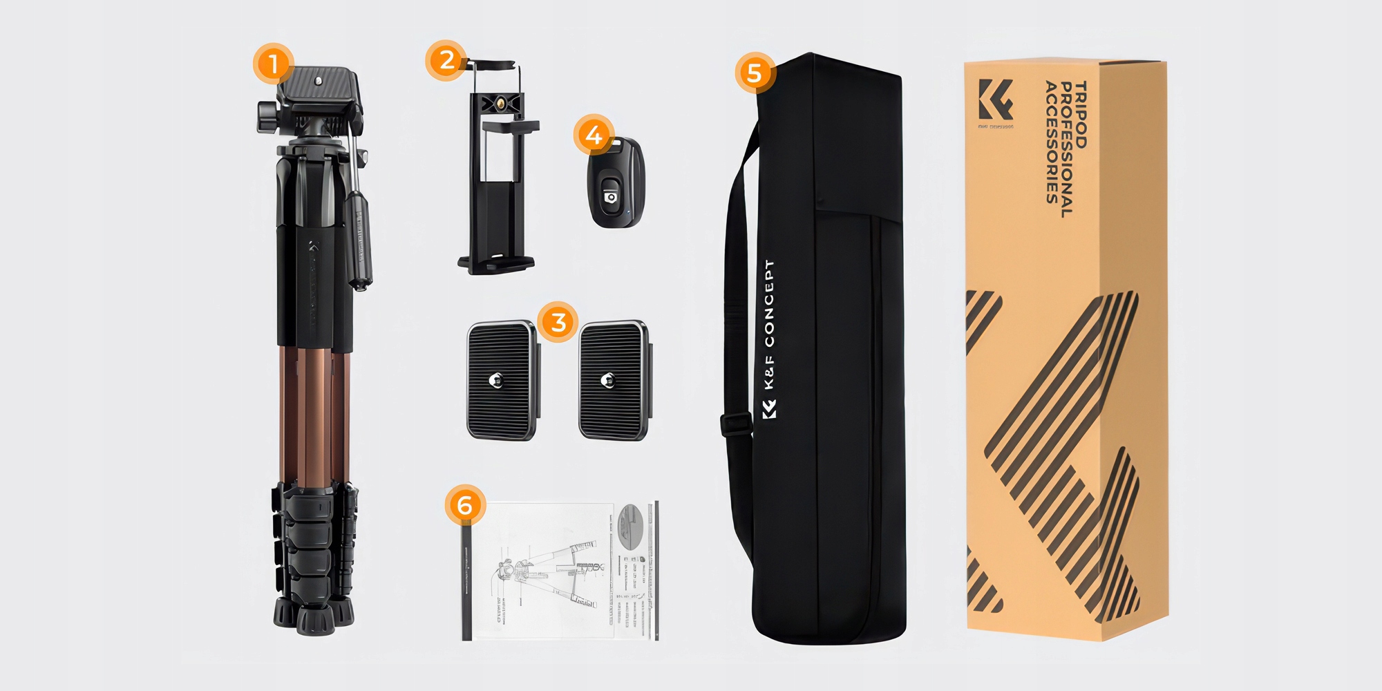 Statyw video K&F Concept S255A3 z głowicą BV01 i uchwyt na telefon – idealny wybór dla twórców