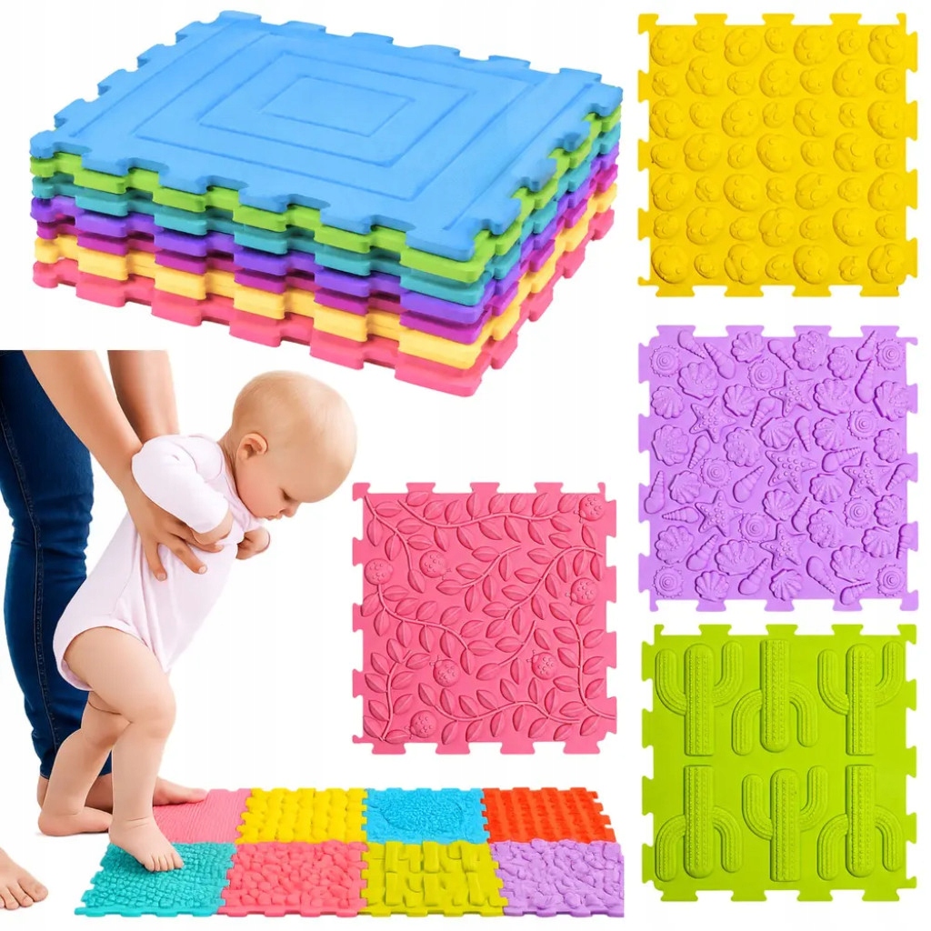 Sensoryczne Puzzle Silikonowe Mata Ścieżka Sensoryczna 12el. – Idealna zabawa dla Twojego dziecka