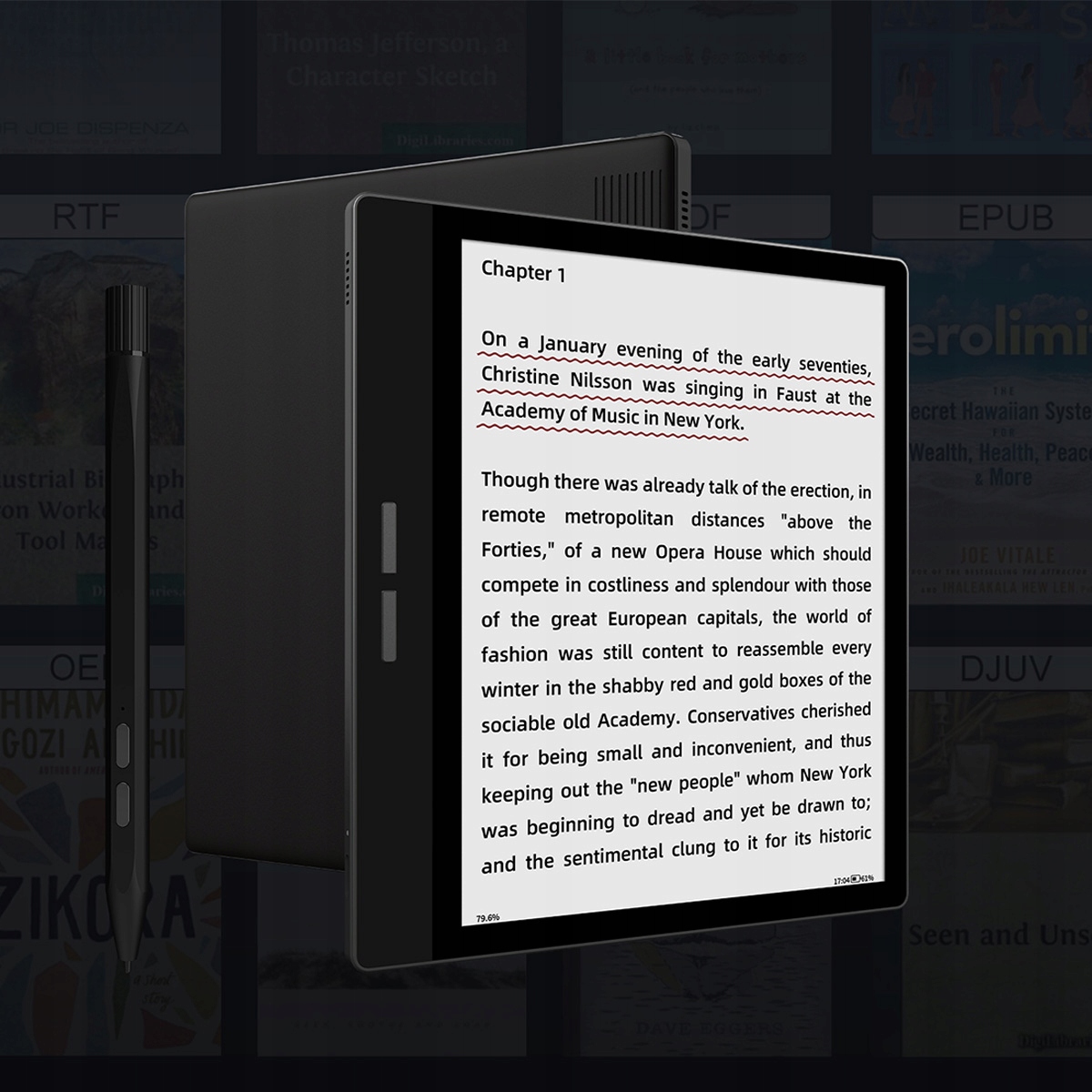 Wysokiej jakości wyświetlacz E-Ink z podświetleniem