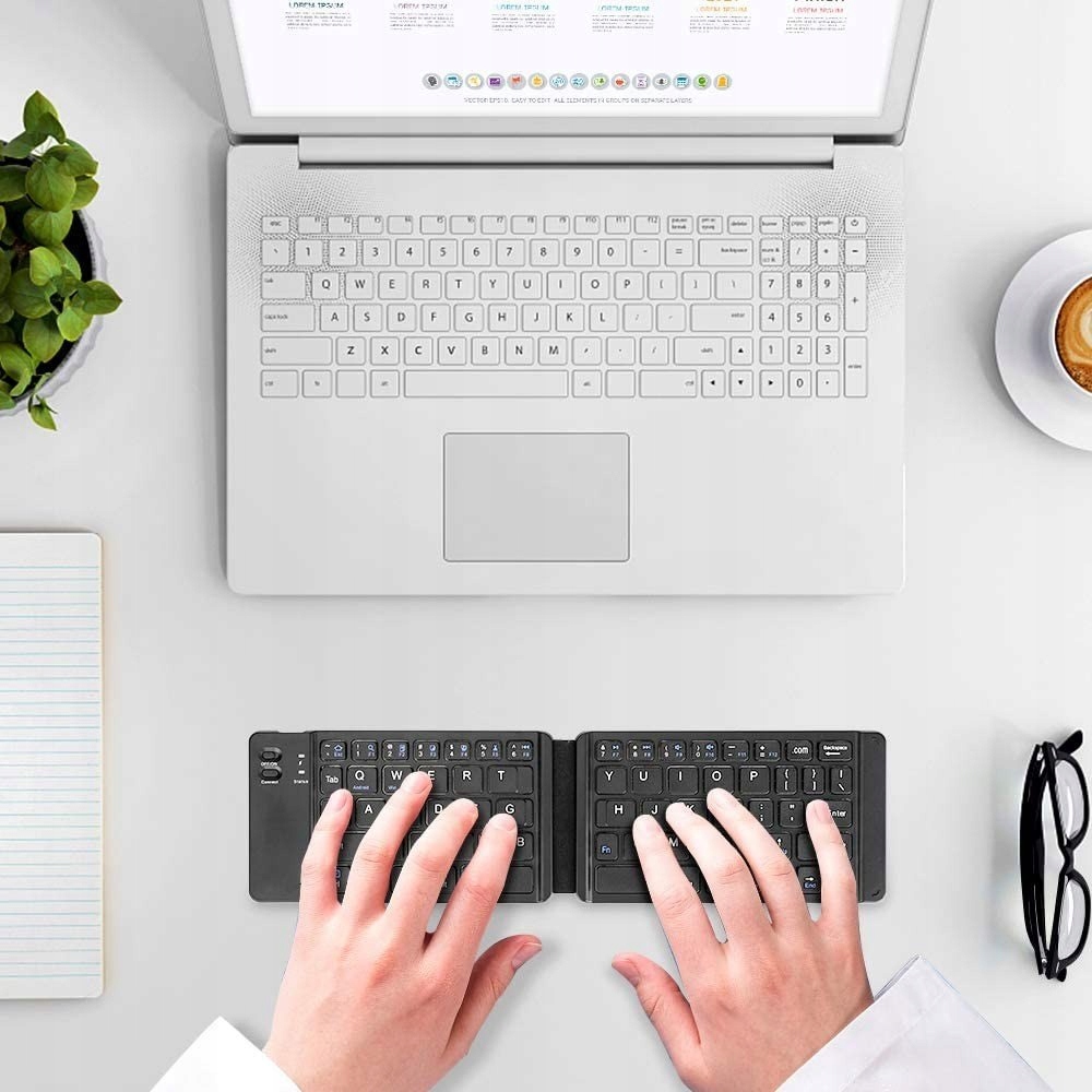Składana Klawiatura Bezprzewodowa Bluetooth US QWERTY – Idealne rozwiązanie do pracy i podróży