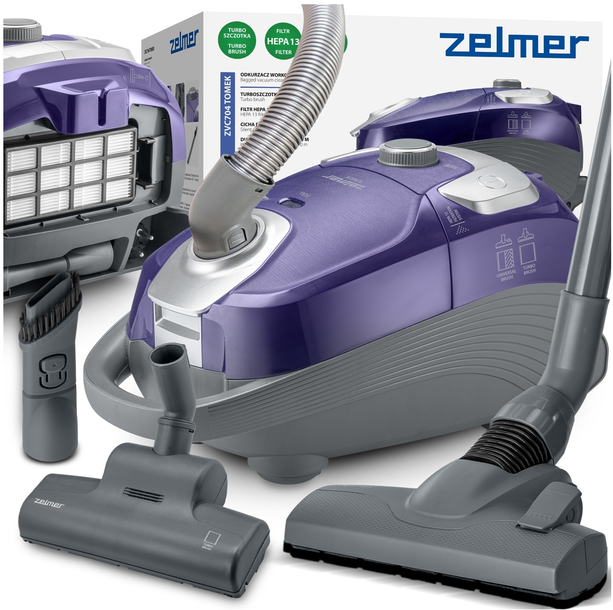 Odkurzacz tradycyjny Zelmer ZVC704 Tomek 800W – Cicha moc i funkcjonalność