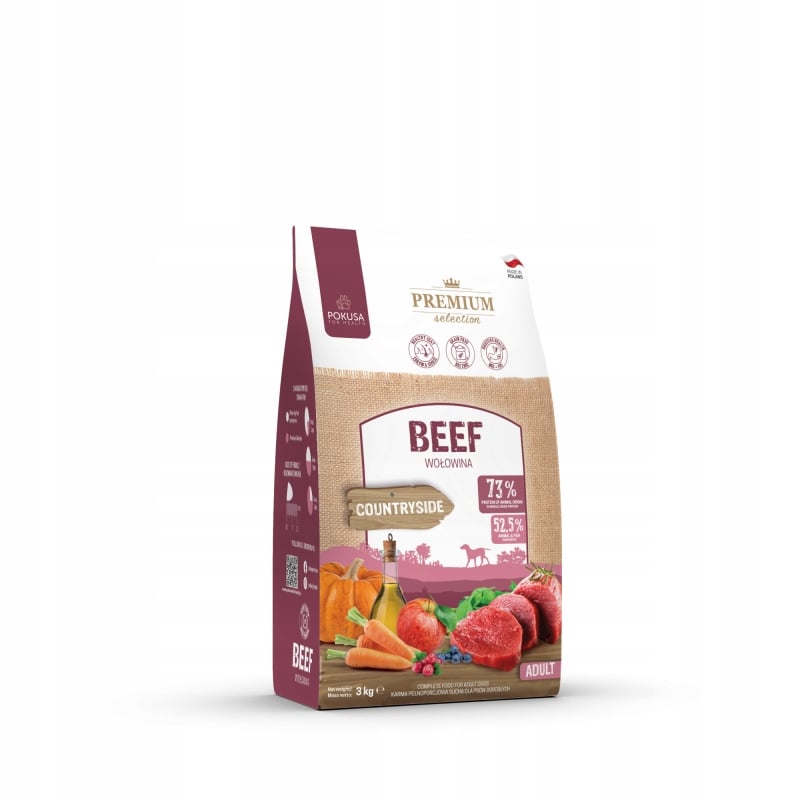 Premium Selection Beef Adult 3kg – Pełnoporcjowa karma dla psów dorosłych