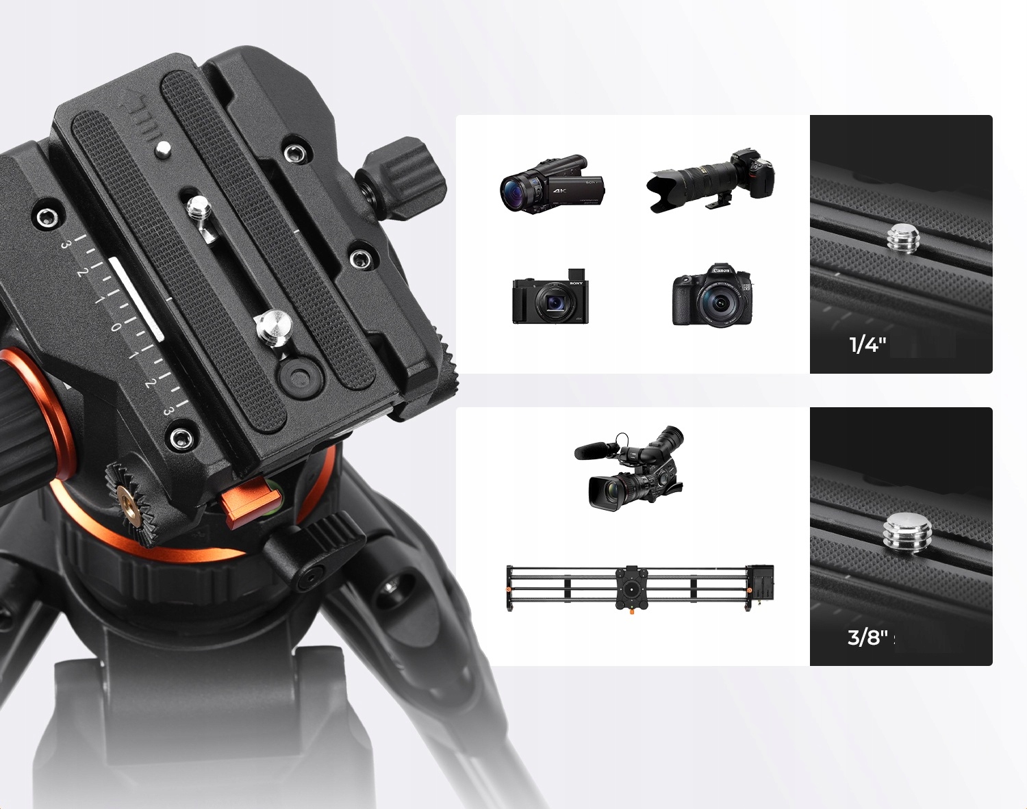 Kompatybilność z szybkozłączkami DJI i Manfrotto