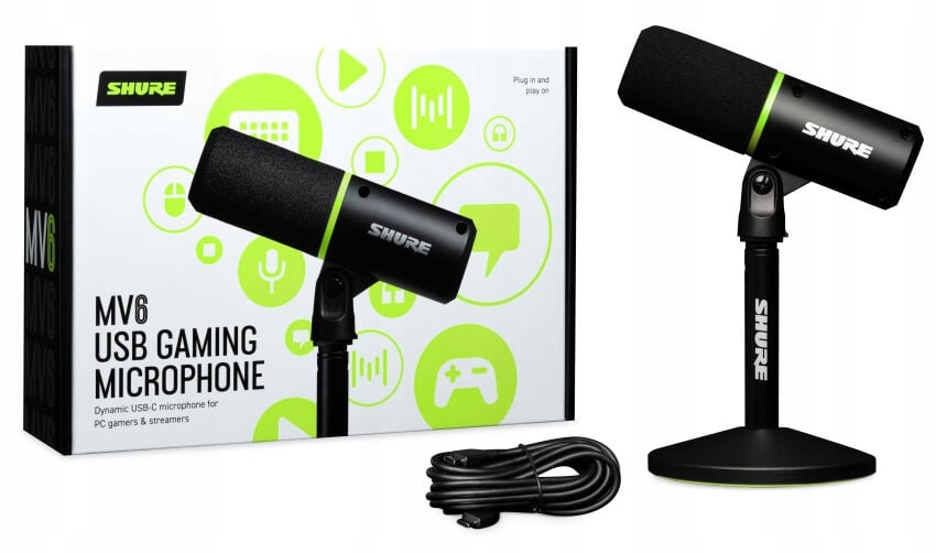 Mikrofon dynamiczny wokalowy Shure MV6 – Doskonałe brzmienie dla graczy i streamerów