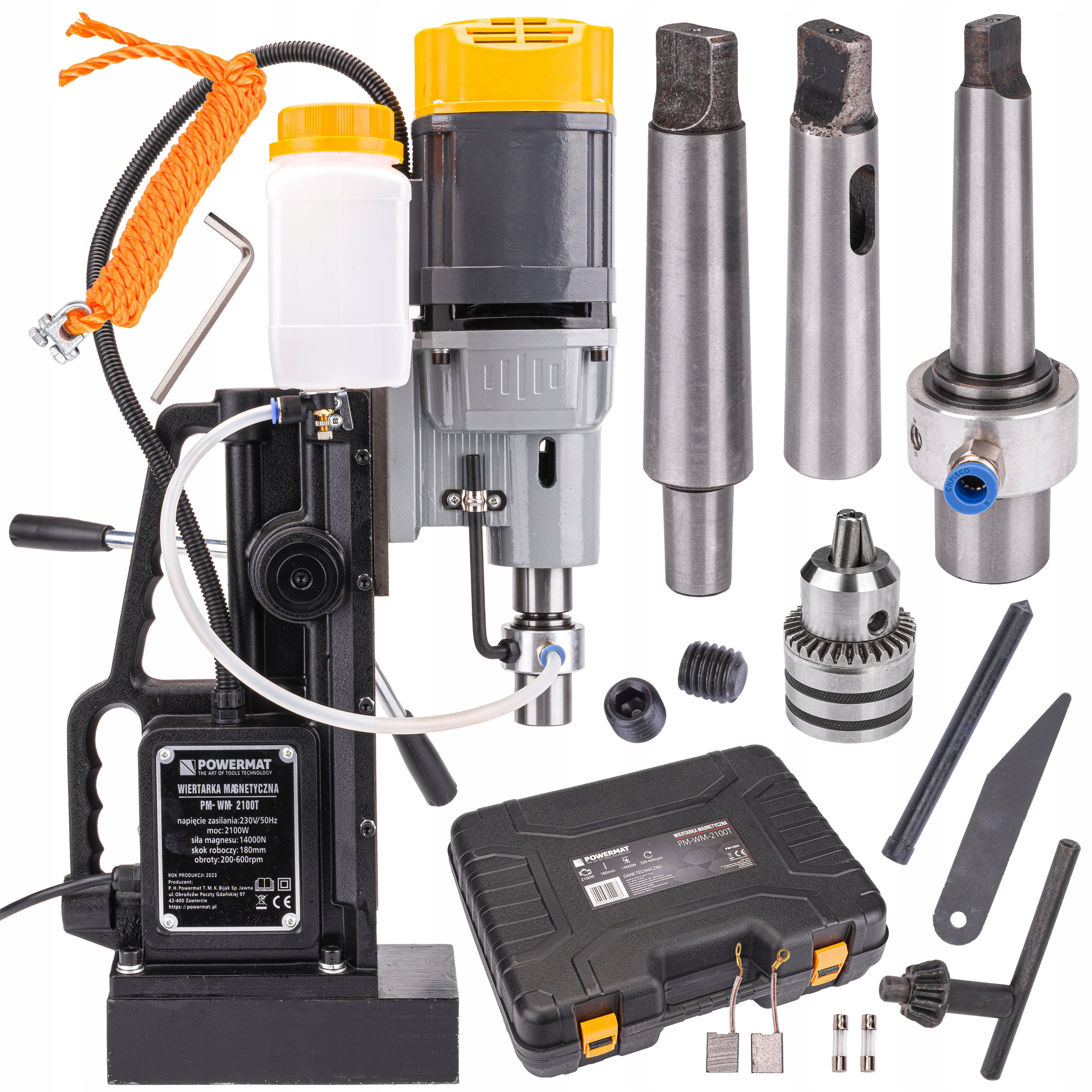Wiertarka MAGNETYCZNA Gwintarka 2100W 50mm MT3 MT2 PM-WM-2100T – Niezawodne narzędzie do obróbki metalu
