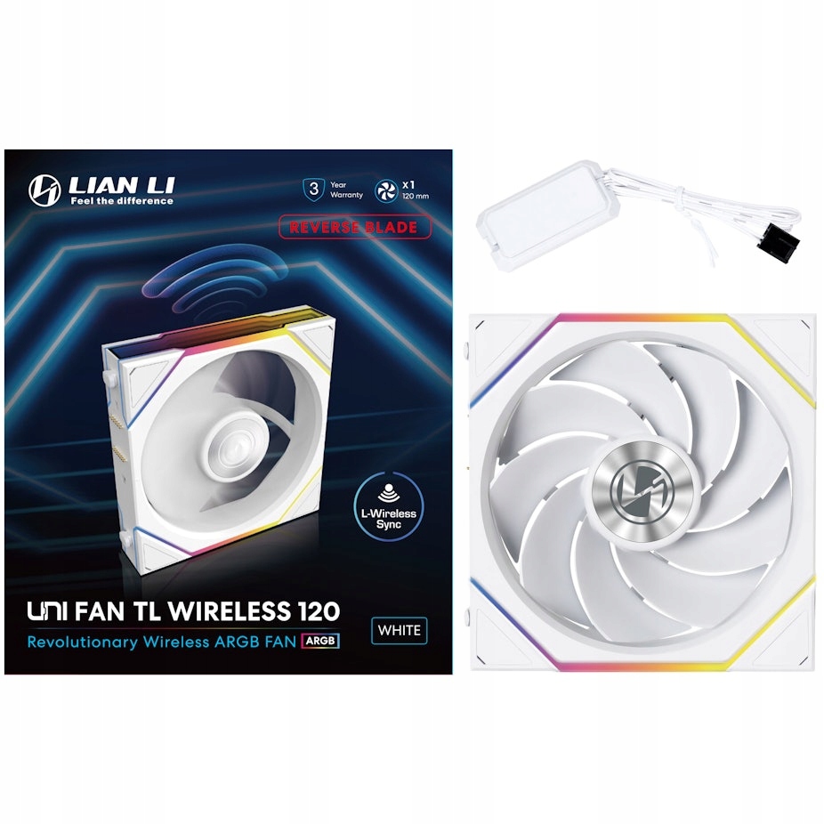 Wentylator Lian Li UNI FAN TL Wireless 120 Reverse Blade biały – Wydajność i estetyka w jednym