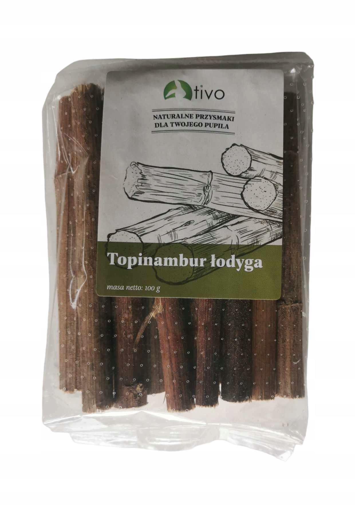 Tivo TIVO GRYZAK GAŁĄZKI TOPINAMBURU 100g – Naturalna przekąska dla gryzoni