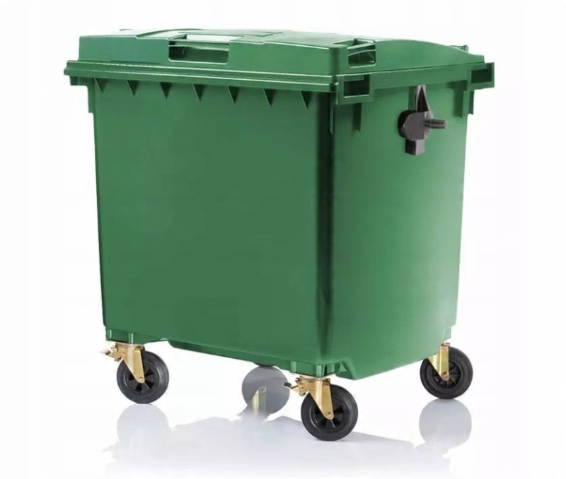 Pojemnik do segregacji odpadów na kółkach WEBER - pojemność 1100 l (Kolor: zielony)