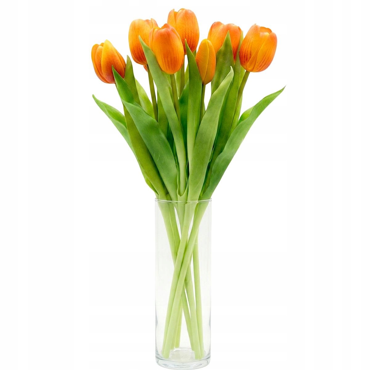 Bukiet 7 tulipanów pomarańczowych 31 cm – Wiosenna dekoracja jak żywa